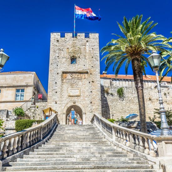 tower revelin in old city center of town korcula