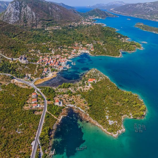 medieval town mali ston in dubrovnik area