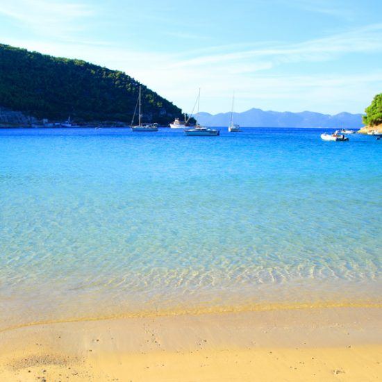 beautiful sandy beach and blue sea