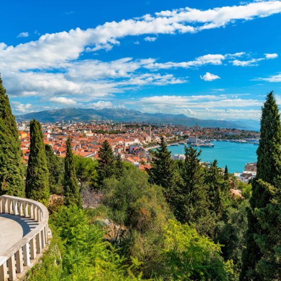 View of Split from Marjan Hill on a sunny day