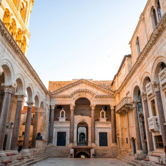 cathedral square in split city in croatia