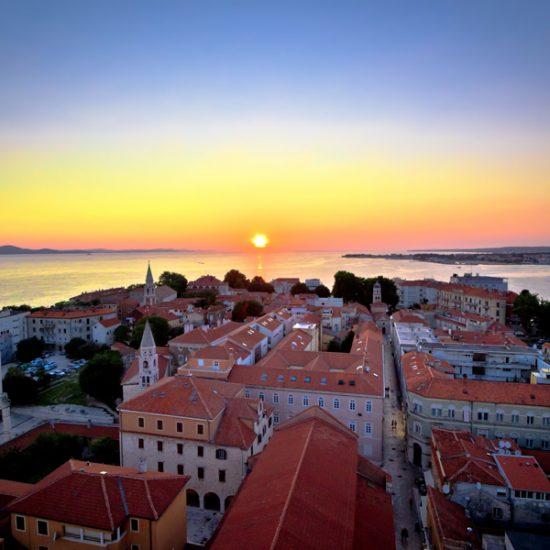 City of Zadar skyline sunset view